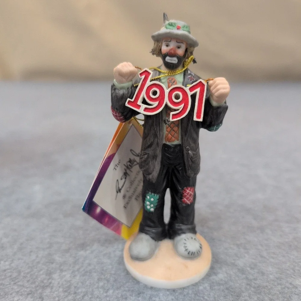Emmett Kelly Jr 1991 Clown Figurine Ornament Exclusive from Flambro 10097 w/ Box - Picture 2 of 5